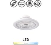 Lámpara ventilador de techo mato dc blanco 72w 6120 lm 6 vel. 5 asp. transparentes