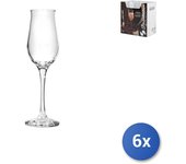 6 copas de cristal transparente para flauta, essence, 19 cl