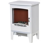 Chimenea eléctrica led sobre patas de metal y abs blanco 39x26x54,8 cm