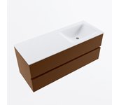 Mondiaz vica 120cm mueble de baño rust 2 cajones. con lavabo cloud derecho 1 orificio color talc