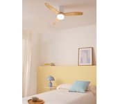 Windcalm dc - función verano/invierno - ventilador de techo 40w silencioso ø112 cm con luz, controlador de pared y mando a distancia