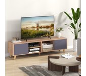 Soporte para tv hasta 65'' mueble estilo rústico moderno estante abierto mesa consola 3 agujeros para cables