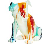 Figura decorativa perro bulldog sentado kuatéh de poliresina 40x23x34 cm multicolor