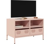 Vidaxl mueble para tv acero laminado en frío rosa 68x39x43,5 cm