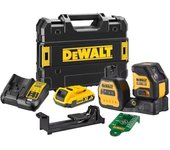 Dewalt dce088d1g18-qw nivel láser autonivelante verde de líneas en cruz (horizontal y vertical) xr 18v/12v con batería 18v li-ion 2ah