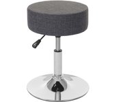 Taburete multiusos con asiento regulable en altura giratorio ø 35cm tela gris 04_0005334