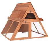 Conejera de madera maciza de abeto 152x127x109,5 cm v1174 unico / marrón