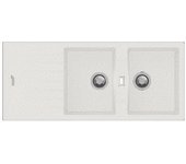 Fregadero empotrado sintético 2 senos 116 cm blanco