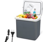 Nevera eléctrica 32 l (gris) mini nevera 230 v y 12 v para autocaravana fría y caliente modo eco
