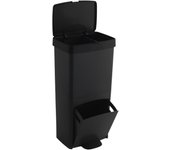 Cubo de basura o reciclaje 70l, vertical, 2 compartimentos, papelera residuos, 76 cm, fácil gestión