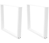 Vidaxl patas mesa comedor forma v 2uds acero blanco 100x(72-73,3)cm