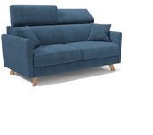 Francy sofá cama con reposacabezas ajustables 180 cm (mat. 140x197) azul
