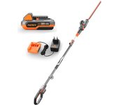Fuxtec fx-e1hh20 cortasetos telescópico sin cable de 20v – 25 cm de longitud de corte - poda fácil - set de batería y cargador