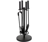 Set 5 herramientas para la chimenea de metal negras