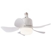 Ventilador de techo de cinco aspas con luz, ventilador regulable, 3 velocidades de viento, adecuado para cocina, garaje, luz de tres colores.