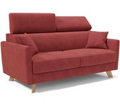 Francy sofá cama con reposacabezas ajustables 180 cm (mat. 140x197) rojo