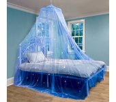 Dosel de cama azul con estrellas para niñas, niños, niños y bebés, uso de red para cubrir al bebé, cama para niños, 60*250*900cm