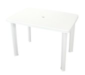 Mesa de jardín de plástico blanca 101x68x72 cm