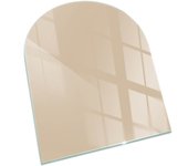 Placa de cristal para chimenea, zócalo protector de chimenea, diseño moderno | 80x70 | rectángulo | color beige