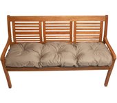 Cojín de asiento para banco de jardín 120x50cm, cojín de banco, cojín para muebles de jardín, cojín de suelo, exterior/interior, beige