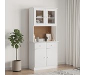 Vidaxl aparador alto alta madera maciza de pino blanco 77x35x165 cm