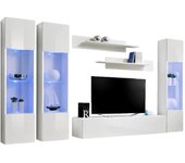Mueble para tv fly c3 de diseño, color blanco brillante. mueble colgante moderno y a la moda para tu sala de estar.