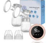 Extractor de leche eléctrico manos libres, funciona con 2 modos y 9 niveles, incluye función de memoria y control por infrarrojos.