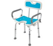 Taburete de ducha taburete de baño silla de baño regulable en altura antideslizante aluminio hasta 136kg con reposabrazos extraíbles mate con respaldo