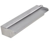 Vidaxl fuente cascada rectangular led piscina acero inoxidable 45 cm