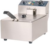 Cleiton® freidora industrial eléctrica 6 litros simple sobremesa | freidora profesional de aceite en acero inox 2500 w termostato alta precisión