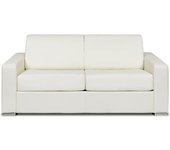Sofá cama de 3 plazas rápido de cuero blanco - cama de 140 cm - colchón de 18 cm - calito