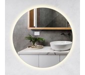 Espejo led redondo de maquillaje, ideal para baño moderno, 80 cm - luz neutra