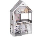 Casa de muñecas aiyaplay mdf, madera de pino gris 53.5x29.1x85.3 cm 350-174v00gy