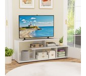 Soporte para tv hasta 55'' mesa consola asimétrica 3 estantes gabinete centro entretenimiento blanco