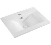 Fregadero sobre encimera con orificio para grifo cm 62x46 blanco