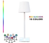 Lámpara de mesa táctil led colores rgb+4000k recargable bar restaurante blanco