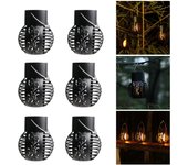 Lámpara solar suspendida de 6 piezas en forma de llama, luminaria decorativa de interior, ideal para un balcón, patio o arreglo exterior