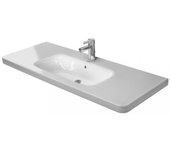 Lavamanos para muebles duravit durastyle 120cm con rebosadero, con banco con agujero para grifo, sin agujero para grifo, 23201200601, color: blanco