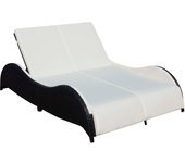 Tumbona tumbona para tomar el sol cama de jardín terraza muebles de exterior dobles con cojín ondulado re 02_0012729