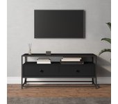 Mueble de tv madera contrachapada negro 100x35x45 cm v9483 unico / negro