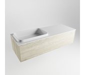 Mondiaz erin 120cm mueble de baño color light brown grey con 1 cajón. con lavabo ridge izquierda 1 orificio color talc