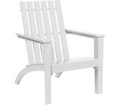 Silla adirondack de madera de acacia, silla ergonómica de jardín con respaldo y reposabrazos, para terraza patio, 68x73x86cm, carga 160kg, blanco