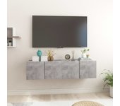 Muebles colgantes de tv 2 unidades gris hormigón 60x30x30 cm