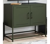 Vidaxl mueble para tv de acero verde oliva 68,5x39x60,5 cm