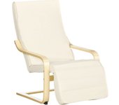 Sillón de salón homcom madera de abedul, espuma, poliéster, metal crema 66.5x94x100 cm 833-132v00cw