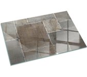 Placa de cristal para chimenea, zócalo protector de chimenea, diseño moderno | 120x80 | rectángulo | patrón de chapa perforada