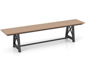 Banco jardín exterior, banco sin respaldo de hdpe de 183 cm para 3-4 personas carga 500kg, banco resistente a la intemperie para exteriores jardin
