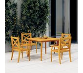 Mesa de jardín madera maciza de acacia 110x110x75 cm