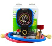 Gas refrigerante pack 2 gasica v2 sustituto de los gases r22, r407, r32, r410a mas manometro