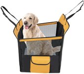 Funda de asiento portátil de coche para perros, con ventana de malla, cinturón de seguridad, cojín impermeable extraíble, 148 x 145 cm